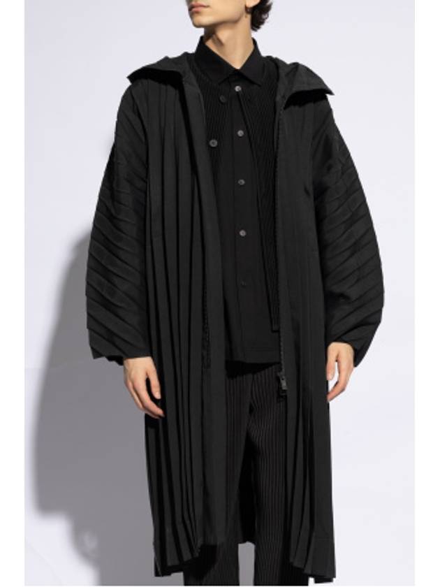 Edge Long Hooded Jacket Black - ISSEY MIYAKE - BALAAN 3