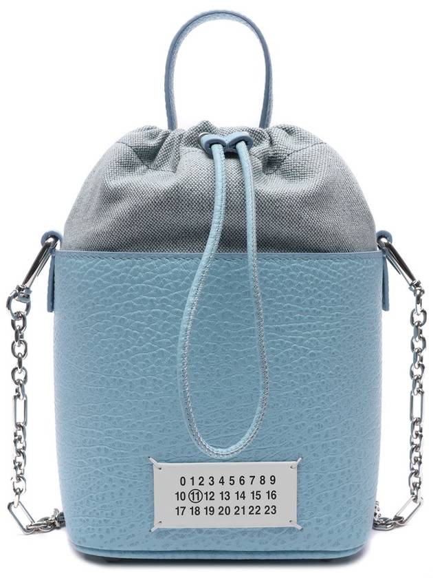 5AC Number Logo Texture Leather Bucket Bag Blue - MAISON MARGIELA - BALAAN 2