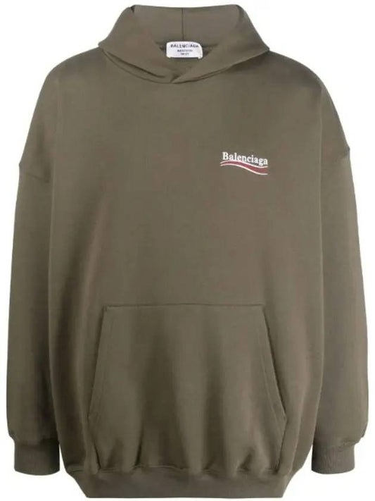 Political Campaign Large Fit Hoodie Green - BALENCIAGA - BALAAN.