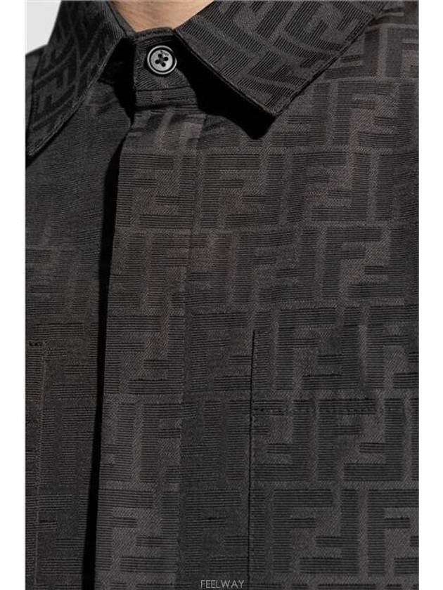 Men's FF Long Sleeve Shirt Black - FENDI - BALAAN 5