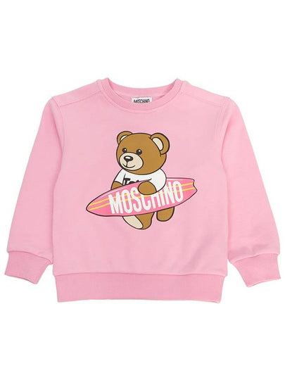 Kids Surfer Teddy Bear Sweatshirt Pink - MOSCHINO - BALAAN 2