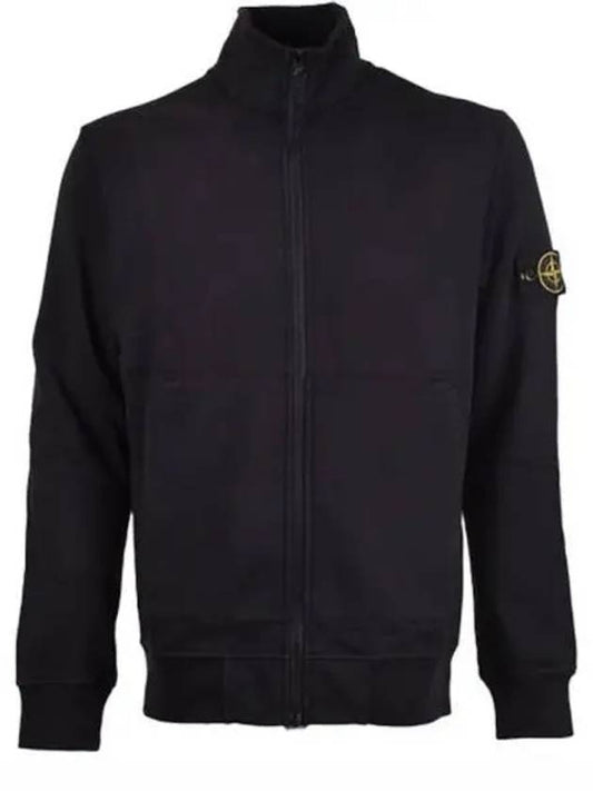 Cotton Fleece Zip-up Jacket Balck - STONE ISLAND - BALAAN 2