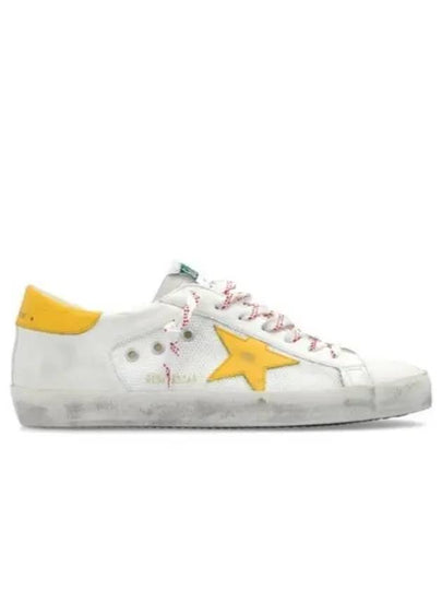 Superstar Leather Mesh Low Top Sneakers Yellow White - GOLDEN GOOSE - BALAAN 2