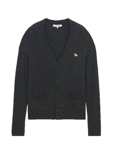 Baby Fox Patch Cosy Cardigan Dark Grey - MAISON KITSUNE - BALAAN 1