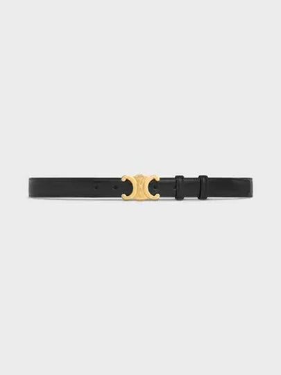 Triomphe Taurillon Medium Leather Belt Black - CELINE - BALAAN 2