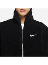 NSW Swoosh Fleece Sherpa Fur Jacket Black - NIKE - BALAAN 5