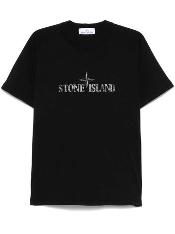 Stone Island T-shirts and Polos Black - STONE ISLAND - BALAAN 1