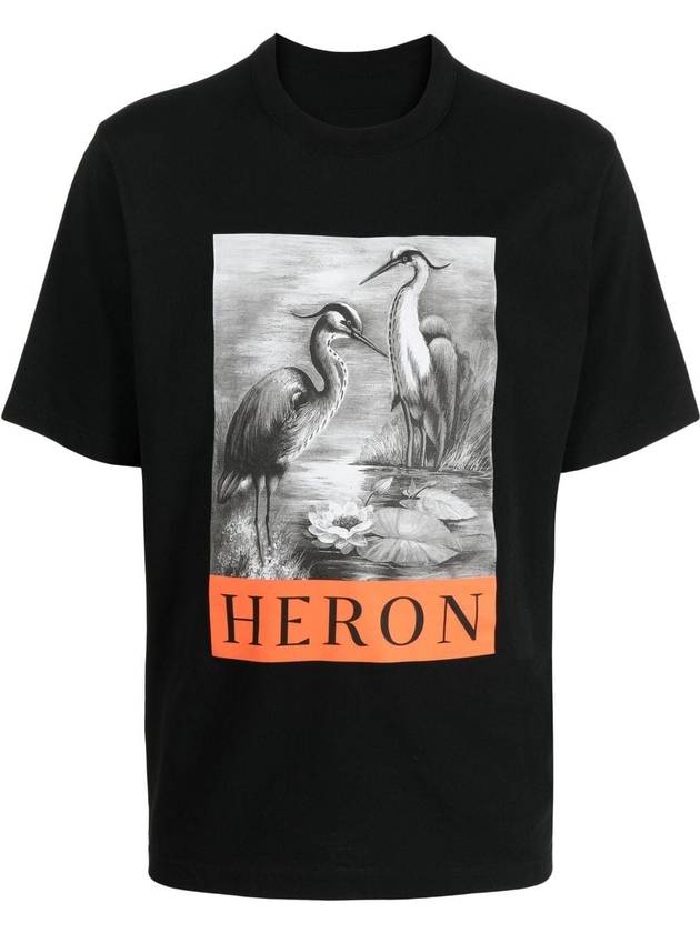 Logo Graphic Printed Short Sleeve T-Shirt Black - HERON PRESTON - BALAAN 2