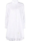 Pleated Back Striped Oxford Short Dress - THOM BROWNE - BALAAN 2