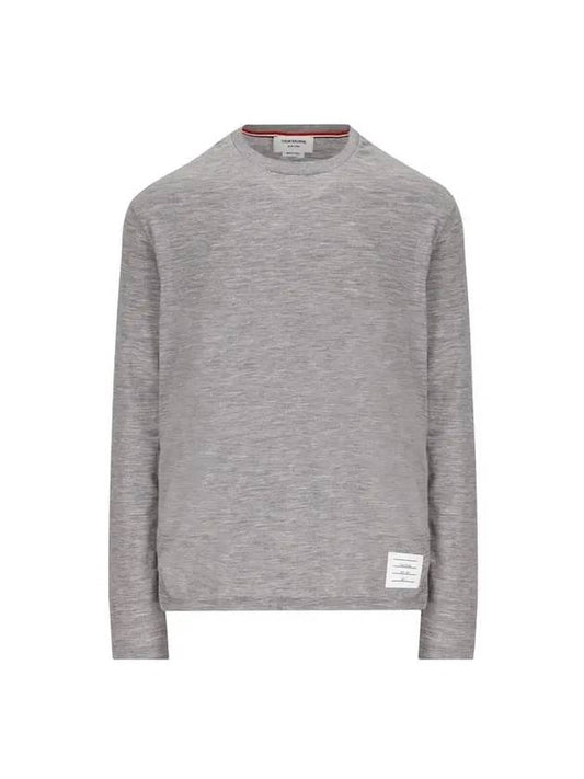 Wool Jersey 4-Bar Long Sleeve T-Shirt Light Grey - THOM BROWNE - BALAAN 1