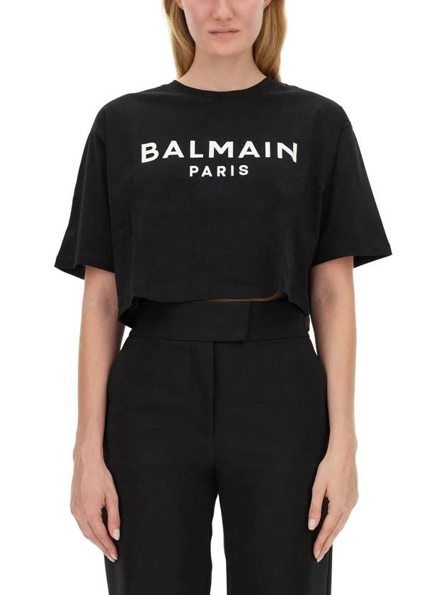 Logo Print Boxy Short Sleeve T-Shirt Black - BALMAIN - BALAAN 3