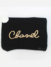 22A Logo Cashmere Muffler Black AA8312 - CHANEL - BALAAN 2