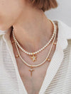 Multi Cross Rosary Necklace Cross pearl necklace - ELYONA - BALAAN 3