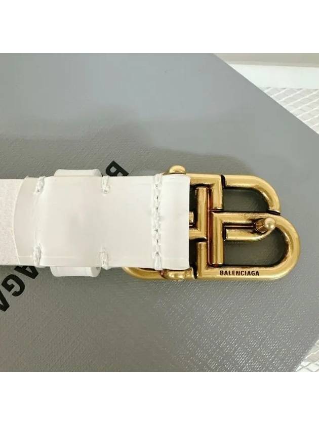 Women s White Gold Buckle Calf Leather BB Belt 581690 1CH04 9000 - BALENCIAGA - BALAAN 3