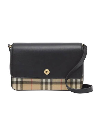 Mini Vintage Check Leather Cross Bag Archive Beige Black - BURBERRY - BALAAN 1