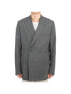 Double Brested Wool Jacket Grey - DIOR - BALAAN 1