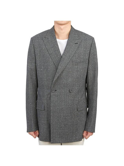 Double Brested Wool Jacket Grey - DIOR - BALAAN 2