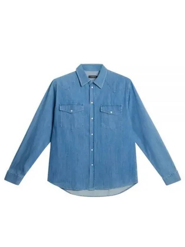 CARSON LS DENIM SHIRT FMST10253 O206 Men's CARSON long sleeve denim shirt - J.LINDEBERG - BALAAN 2