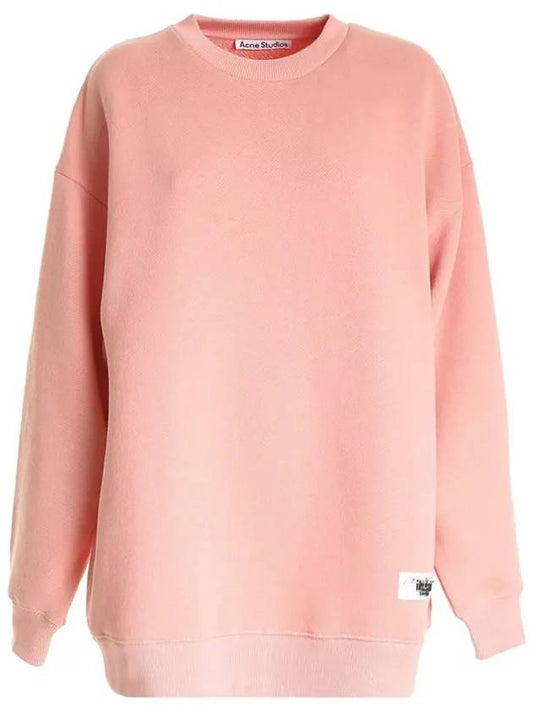 Studios Women's Logo Patch Overfit Sweatshirt Salmon Pink - ACNE STUDIOS - BALAAN.