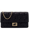 FF Baguette Nappa Leather Long Wallet Black - FENDI - BALAAN 3