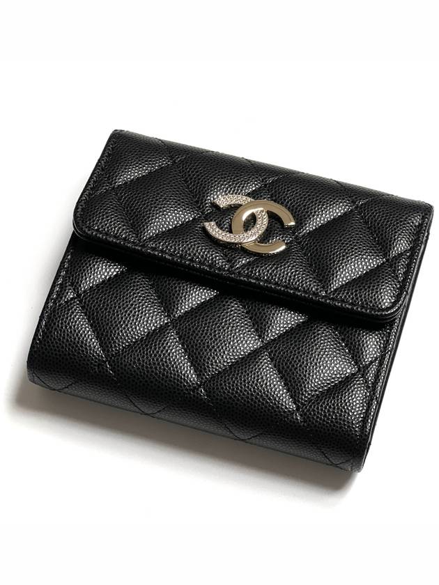 24 Years Classic Caviar 24B Season Logo Bicycle Wallet Black AP4175 Knock - CHANEL - BALAAN 2