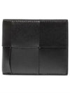 Intrecciato Coin Pocket Half Wallet Black - BOTTEGA VENETA - BALAAN 2