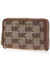 Jet Set Monogram Pattern Card Wallet Beige Ebony - MICHAEL KORS - BALAAN 3