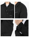 Flatt Nylon Logo Patch Zip Up Long Sleeve Shirt Black - CP COMPANY - BALAAN 4