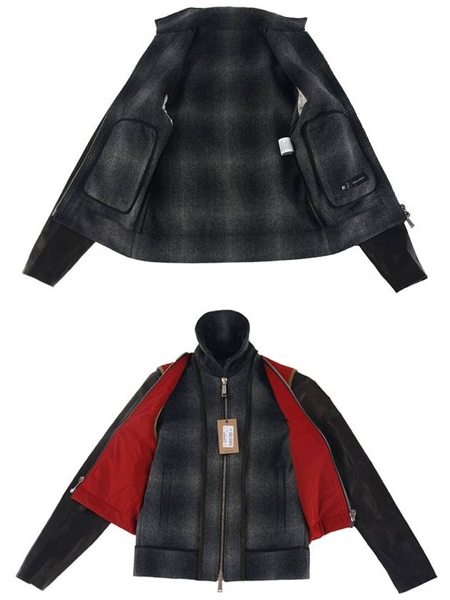 Leather Sleeve Woolen Quilted Vest - DSQUARED2 - BALAAN 5