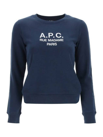 WoMen's TINa Logo Sweat Sweatshirt Navy - A.P.C. - BALAAN 1