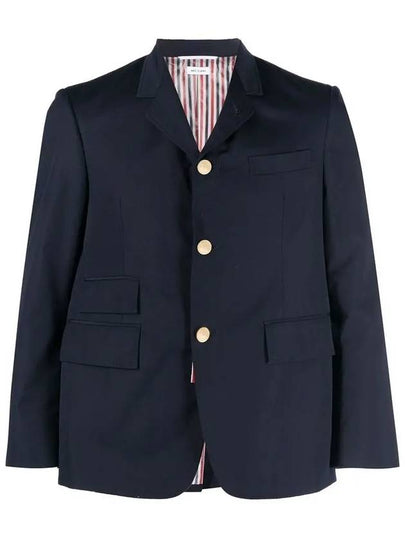 Typewriter Cloth Grosgrain Placket Sport Jacket Navy - THOM BROWNE - BALAAN 2