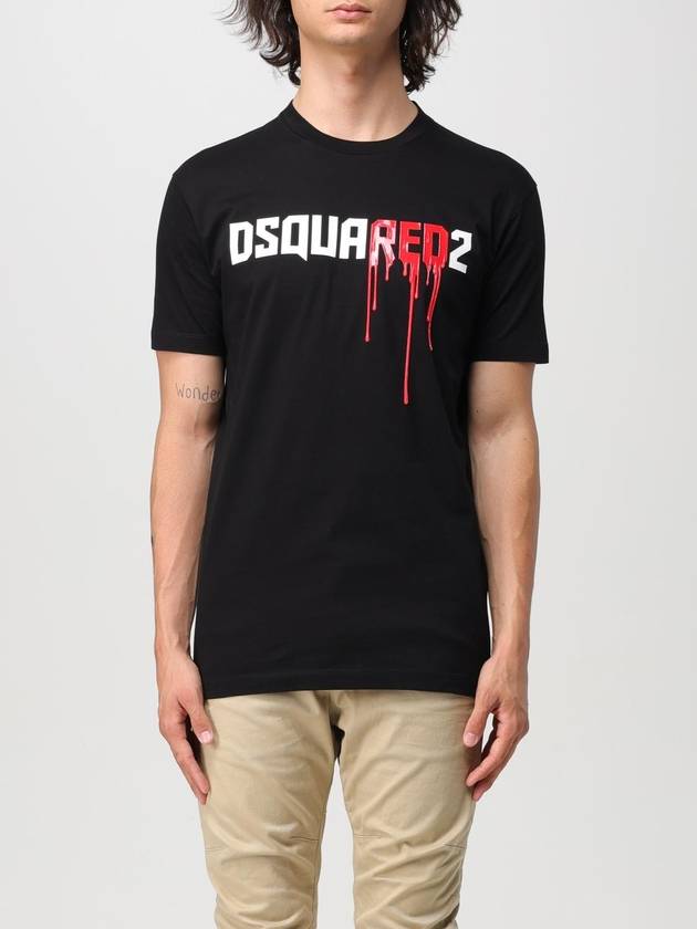 T-shirt di cotone con logo Red Dsquared2 - DSQUARED2 - BALAAN 1