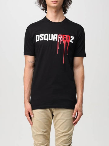 T-shirt di cotone con logo Red Dsquared2 - DSQUARED2 - BALAAN 1