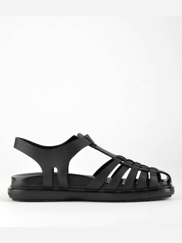 Leather Flat Sandals Black - MARNI - BALAAN 5