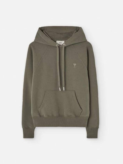 Logo Detail Drawstring Hoodie Smoke Grey - AMI - BALAAN 2