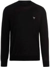 Superfine Crew neck Wool Knitted Sweater Black - PRADA - BALAAN 2