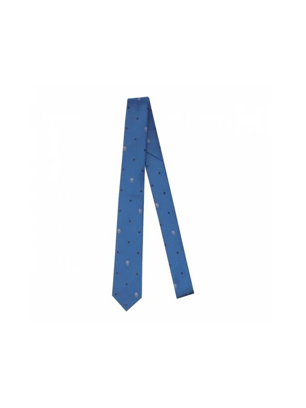 All Over Skull Silk Tie Blue - ALEXANDER MCQUEEN - BALAAN 1