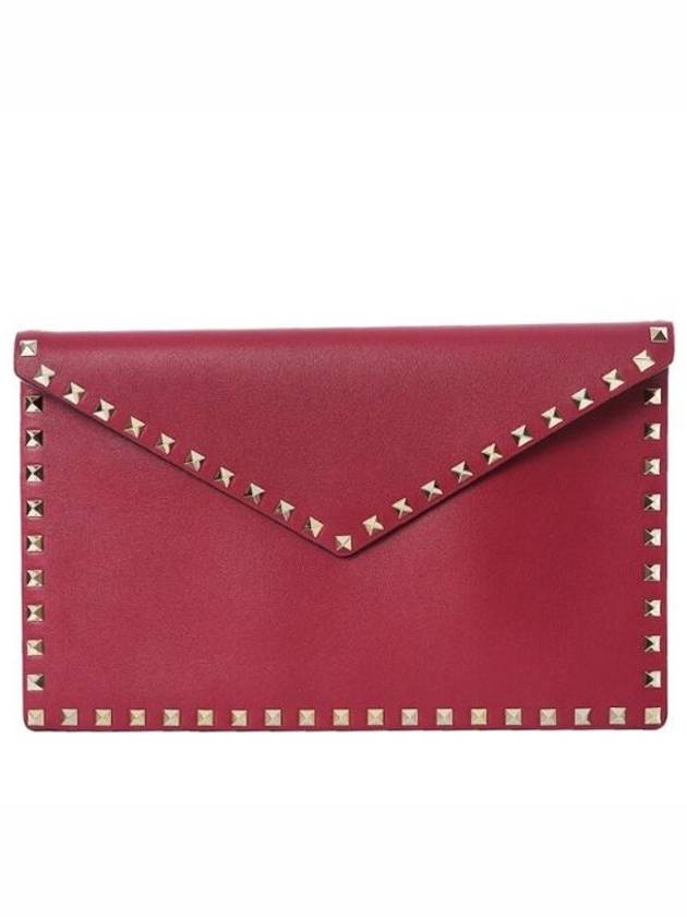 Rockstud Envelope Clutch Bag Purple - VALENTINO - BALAAN 1