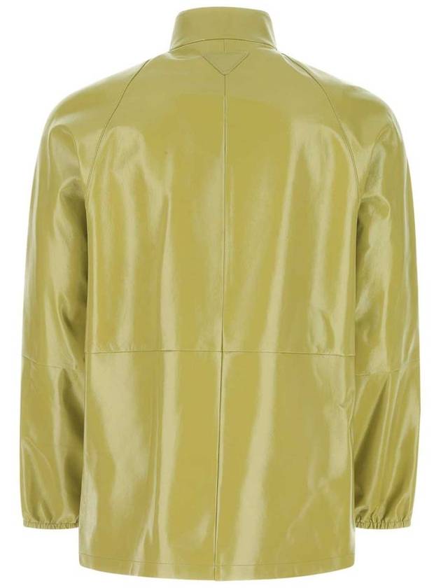 Pistachio Nappa Leather Jacket Green - PRADA - BALAAN 3