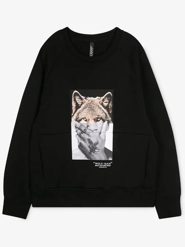 Wolfman Print Sweatshirt Black - NEIL BARRETT - BALAAN 3