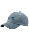 Eden Velvet Logo Denim Ball Cap Blue - A.P.C. - BALAAN 1