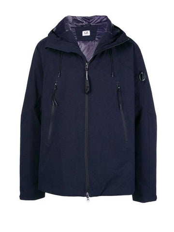 Men's Lens Wappen Hooded Jacket Navy - CP COMPANY - BALAAN 1