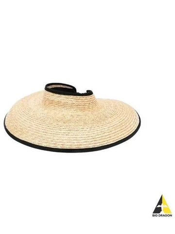 Borsalino Women Trimmed Sun Visor Hat Natural 233062 - BORSALINO - BALAAN 1