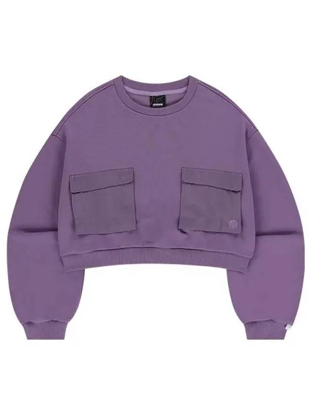 Double pocket crop sweatshirt dark purple - OFFGRID - BALAAN 5