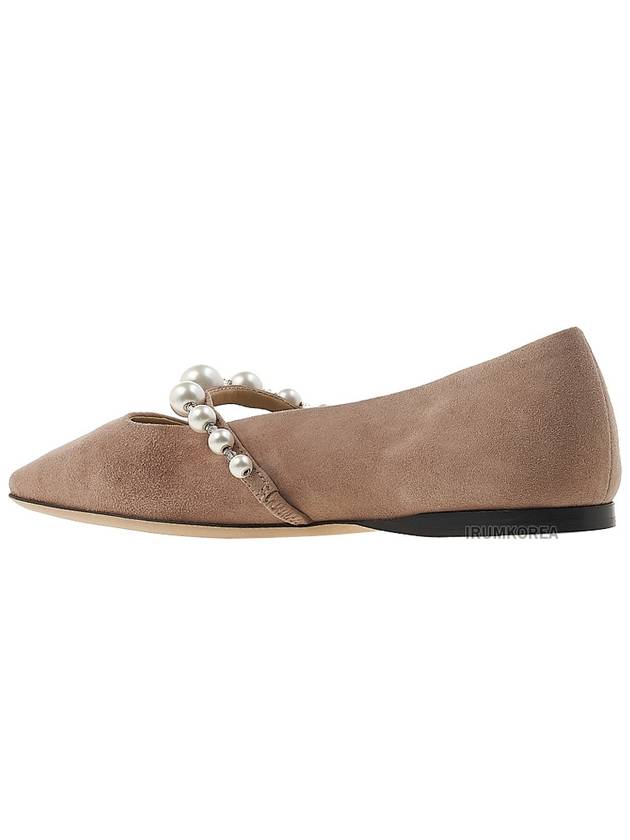 Women s Ade Suede Flat Shoes SZR BALLET PINK WHITE - JIMMY CHOO - BALAAN 3