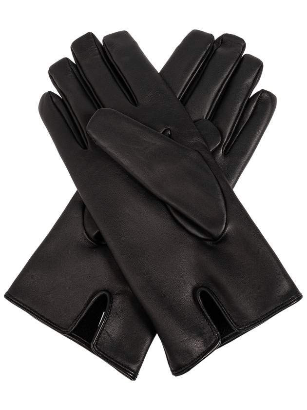 FERRAGAMO Leather Gloves, Men's, Black - SALVATORE FERRAGAMO - BALAAN 3