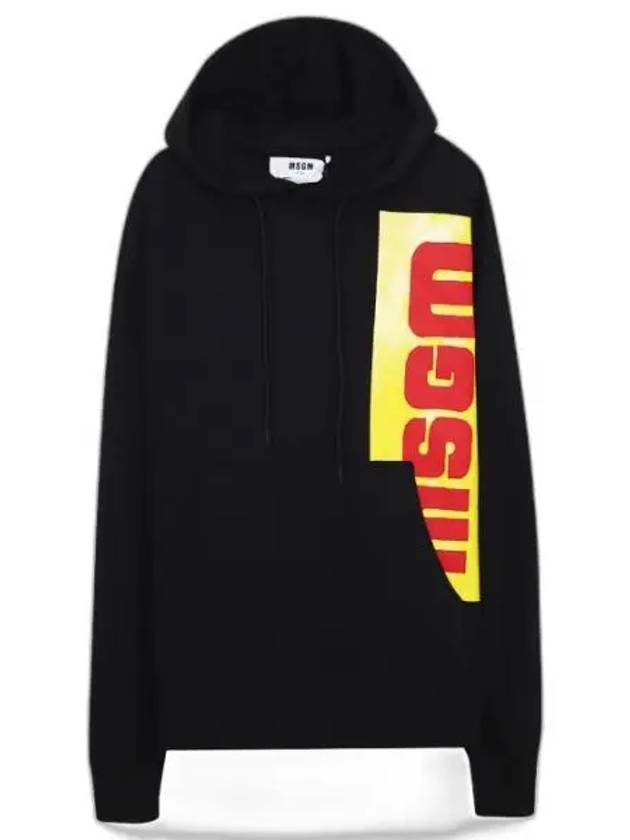 Logo Print Cotton Hoodie Black - MSGM - BALAAN 1