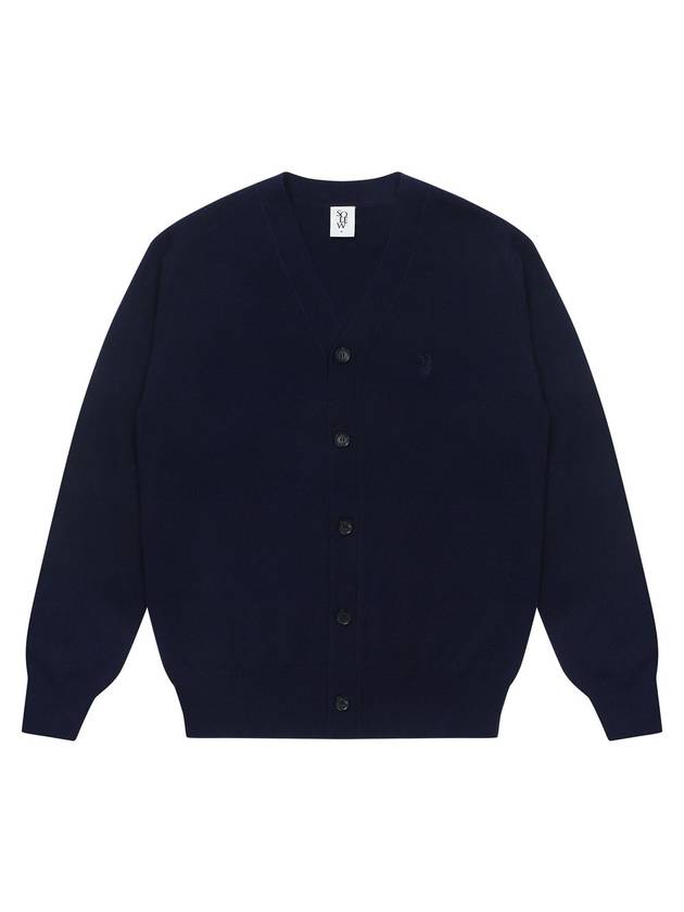 Men's Wool V-neck Cardigan Navy SW21IW01NV - SOLEW - BALAAN 1