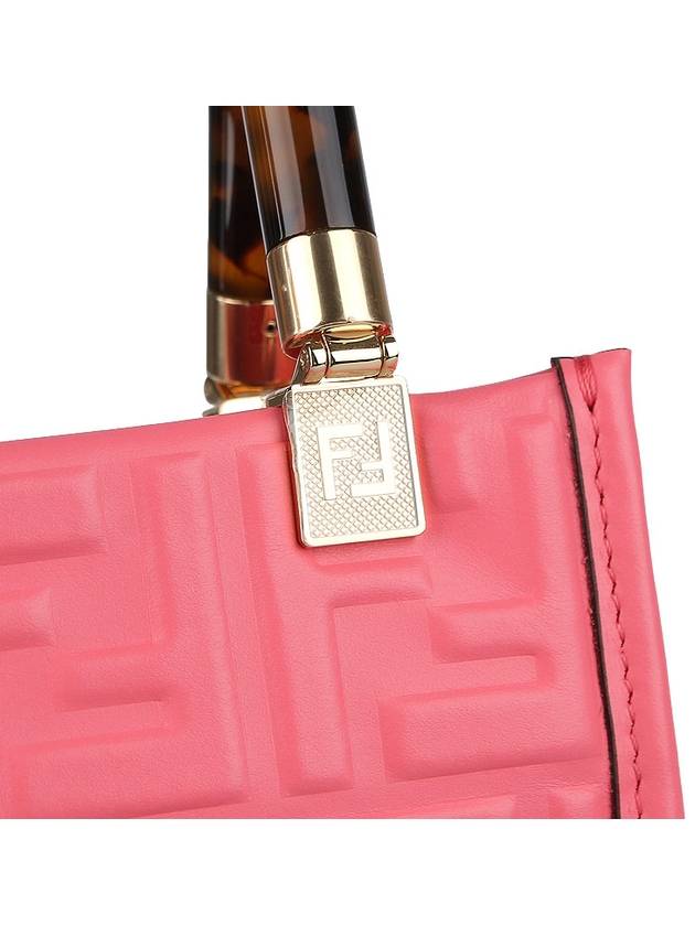 Sunshine FF Motif Mini Leather Tote Bag Pink - FENDI - 8