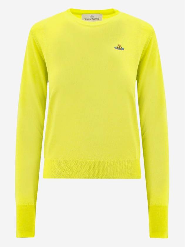 Women's Bea Jumper Embroidered Logo Knit Top Yellow - VIVIENNE WESTWOOD - BALAAN 2